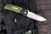 Protech GXIV Terzuola ATCF Out The Side (OTS) Auto Knife- Black Handle with Green/Black Hex G-10 Inlay- Stonewash Magnacut Blade- G14 ATCH