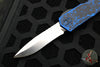 Heretic Colossus OTF Auto- Recurve Edge- Blade Show West 2023- Breakthrough Blue Handle- Stonewash Plain Edge