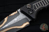 Heretic Knives Custom Medusa OTS Auto- Tanto Edge- DLC Titanium Handle with Frag Pattern- Baker Forge Damascus Blade- Fat Carbon Button And Clip Inlay- Serial Number 23