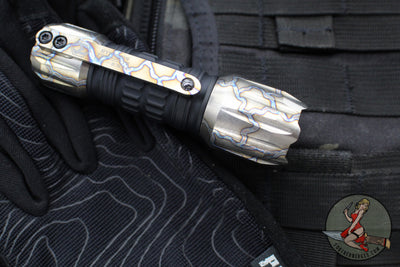 Heretic Prototype Flashlight- Flamed Titanium- Rare Red Turbo Glow