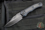 Heretic Wraith Auto V4 - Bowie Edge- Black Handle- Glo Carbon Fiber Inlay- Black DLC Blade- Tritium Button Inlay H002-6A-GLO/CF