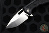 Heretic Knives Medusa Flipper Knife- Tanto Edge- Black Handle- Stonewash Finished Blade H009-2A