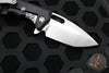 Heretic Knives Medusa Flipper Knife- Tanto Edge- Black Handle- Stonewash Finished Blade H009-2A