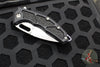 Heretic Knives Medusa Flipper Knife- Tanto Edge- Black Handle- Stonewash Finished Blade H009-2A