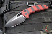 Heretic Knives Medusa Auto Knife- Recurve Edge- Red And Black G-10 Handle- Black DLC Blade H012-6A-G10/RED