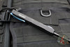 Heretic Cleric 2 OTF Auto- Tanto Edge- Carbon Fiber Top- Carbon Fiber Inlay Bottom Handle- Blue Hardware Accents- Black DLC Plain Edge Blade H019-6A-CF/BLU