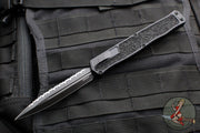 Heretic Cleric 2 OTF Auto- Tactical- Double Edge- Black Handle- Black DLC Full Serrated Edge Blade- Black HW H020-6C-T