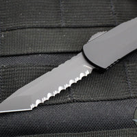 Heretic Manticore-S OTF Auto Knife- Tactical- Tanto Edge- Black Handle- Black Dlc Full Serrated Edge H023-6C-T