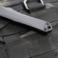 Heretic Manticore-S OTF Auto- Tactical- Double Edge- Black Frag Pattern Handle- Two Tone Black Finished Blade H024F-10A-T