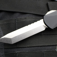 Heretic Manticore-E OTF Auto Knife- Tanto Edge- Black Handle- Stonewash Blade and Hardware H027-2A