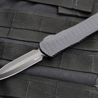 Heretic Manticore-E OTF Auto Knife- Double Edge- Tactical-  Black Frag Handle- Black DLC Blade H028F-6A-T