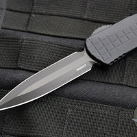 Heretic Manticore-E OTF Auto Knife- Double Edge- Tactical-  Black Frag Handle- Black DLC Blade H028F-6A-T
