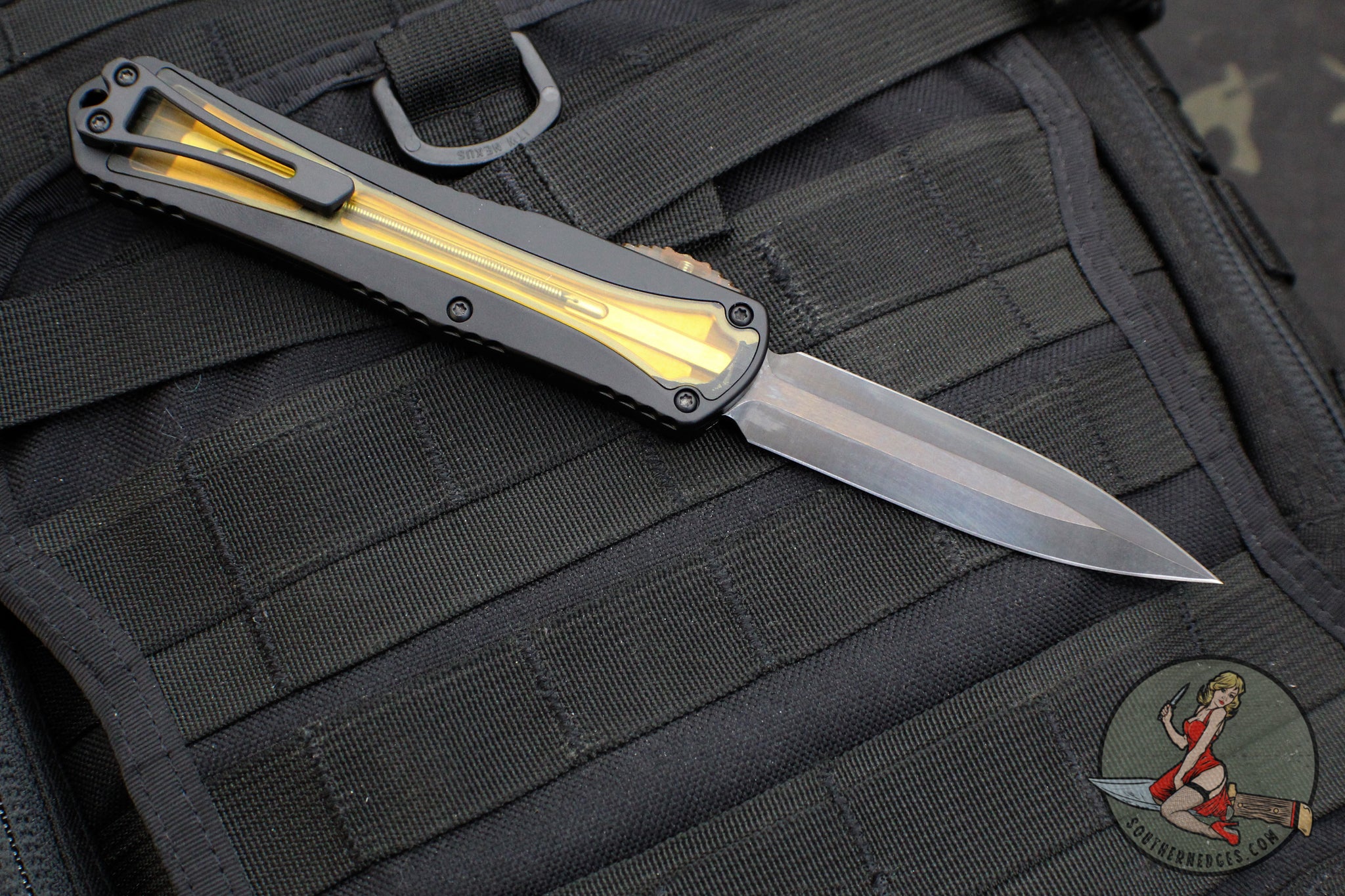 Manticore Auto Heretic Manticore-X OTF Auto- Double Edge- Black Handle- Ultem Inlay ...