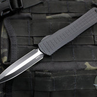 Heretic Manticore-X OTF Auto- Double Edge- Tactical- Black Frag Pattern Handle- Two-Tone Black Blade- Black HW H032F-10A-T