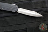 Heretic Manticore-X OTF Auto- Double Edge- Black Grenade Pattern Handle- Battleworn Finished Black Blade H032F-5A