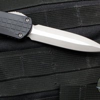 Heretic Manticore-X OTF Auto- Double Edge- Black Grenade Pattern Handle- Battleworn Finished Black Blade H032F-5A