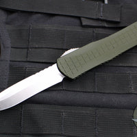 Heretic Manticore-X OTF Auto Knife- Recurve Edge- OD Green Frag Handle- Stonewash Blade H033F-2A-GRN