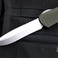 Heretic Manticore-X OTF Auto Knife- Recurve Edge- OD Green Frag Handle- Stonewash Blade H033F-2A-GRN