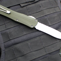 Heretic Manticore-X OTF Auto Knife- Recurve Edge- OD Green Frag Handle- Stonewash Blade H033F-2A-GRN