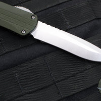 Heretic Manticore-X OTF Auto Knife- Recurve Edge- OD Green Frag Handle- Stonewash Blade H033F-2A-GRN