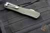 Heretic Manticore-X OTF Auto Knife- Recurve Edge- OD Green Frag Handle- Stonewash Blade H033F-2A-GRN