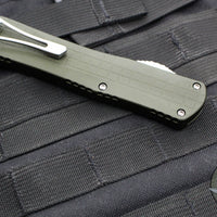 Heretic Manticore-X OTF Auto Knife- Recurve Edge- OD Green Frag Handle- Stonewash Blade H033F-2A-GRN