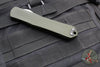 Heretic Manticore-X OTF Auto Knife- Recurve Edge- OD Green Frag Handle- Stonewash Blade H033F-2A-GRN