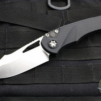 Heretic Knives Pariah Manual Folder- MINI- Single Edge- Black Handle- Stonewash Blade H052-2A