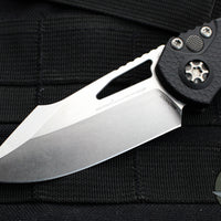 Heretic Knives Pariah Manual Folder- MINI- Single Edge- Black Handle- Stonewash Blade H052-2A