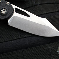 Heretic Knives Pariah Manual Folder- MINI- Single Edge- Black Handle- Stonewash Blade H052-2A