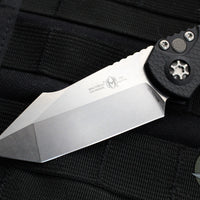 Heretic Knives Pariah OTS Auto Knife- Tanto Edge- MINI- Black Handle- Stonewash Blade H055-2A