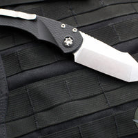 Heretic Knives Pariah OTS Auto Knife- Tanto Edge- MINI- Black Handle- Stonewash Blade H055-2A