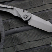 Heretic Knives Pariah OTS Auto Knife- Tanto Edge- MINI- Tactical- Black Handle- Black Blade H055-4A-T