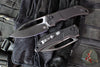 Heretic Knives Koschei Manual Folder- Tactical- Single Edge- Black Handle- Black DLC Blade H061-6A-T