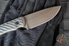 Half Face Blades- Cavner- Textured Black And OD Green Micarta Handle Scales- Midnight Bronze Cerakoted S45VN Blade