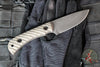 Half Face Blades- Cavner- Textured OD Green Micarta Handle Scales- Acid Wash S45VN Blade