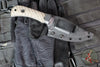 Half Face Blades- Cavner- Textured OD Green Micarta Handle Scales- Acid Wash S45VN Blade