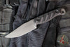 Half Face Blades- Crow Jr- Textured Black G-10 Handle Scale- Armorer Black Cerakote S45VN Blade