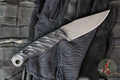 Half Face Blades- Crow Jr- Textured Black G-10 Handle Scale- Armorer Black Cerakote S45VN Blade