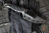 Half Face Blades- Crow Jr- Textured Black G-10 Handle Scale- Armorer Black Cerakote S45VN Blade