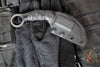 Half Face Blades- Karambito Fixed Blade- Textured Black Black G-10 Handle- Acid Wash S45VN Blade
