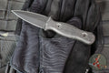 Half Face Blades- Pulse Checker Fixed Blade- Black Canvas Micarta Handle Scale- Armor Black Cerakoted S45VN Blade