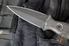 Half Face Blades- Pulse Checker Fixed Blade- Black Canvas Micarta Handle Scale- Armor Black Cerakoted S45VN Blade