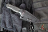 Half Face Blades- Pulse Checker Fixed Blade- Black Canvas Micarta Handle Scale- Armor Black Cerakoted S45VN Blade