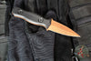 Half Face Blades- Pulse Checker Fixed Blade- Black G-10 Handle Scale- Copper Splatter Cerakoted S45VN Blade