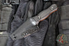 Half Face Blades- Pulse Checker Fixed Blade- Black G-10 Handle Scale- Copper Splatter Cerakoted S45VN Blade