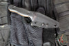 Half Face Blades- Pulse Checker Fixed Blade- Black G-10 Handle Scale- Copper Splatter Cerakoted S45VN Blade