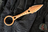 Half Face Blades- Ringstrike Fixed Blade- Rockwork Textured- Copper And Black Splatter Cerakoted Blade