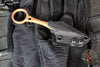 Half Face Blades- Ringstrike Fixed Blade- Rockwork Textured- Copper And Black Splatter Cerakoted Blade