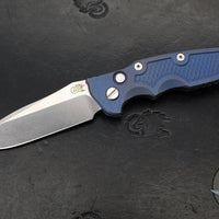 Hinderer Eklipse 3.5" Spearpoint Blade- AUTOMATIC-  Battle Blue Titanium- Stonewash Finish S45VN Blade